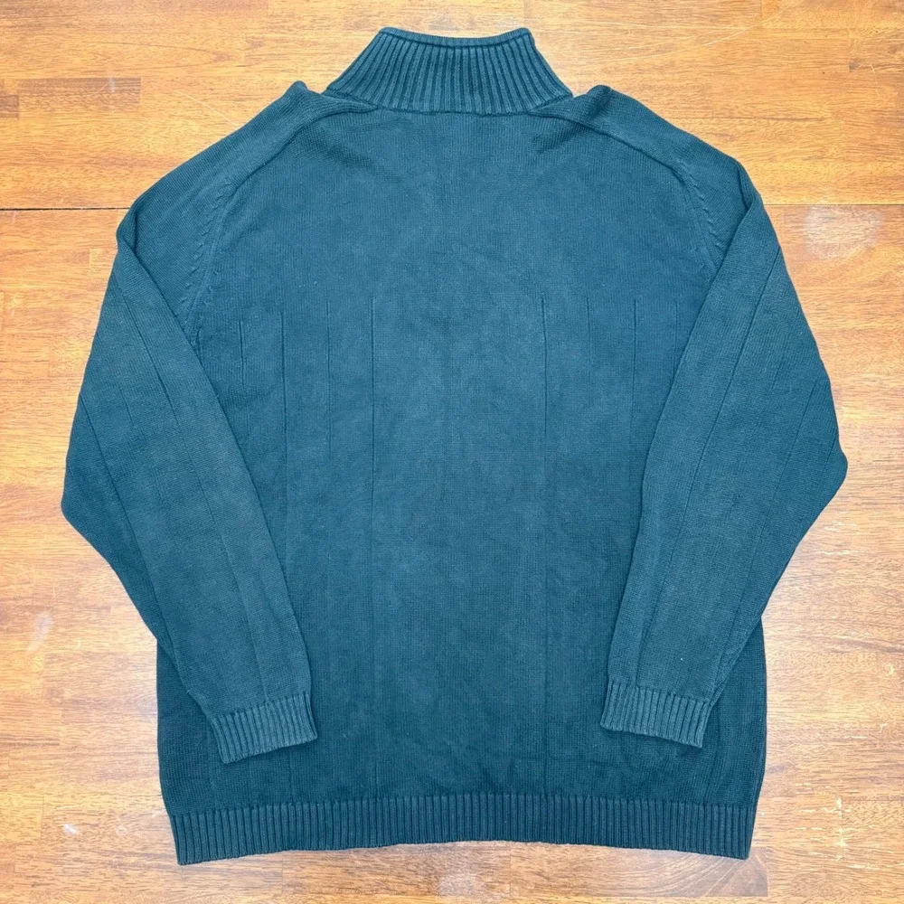 Lacoste Black Quarter Zip Sweater Ribbed Elbow Patches Mens Size‎ 7 US Size XL